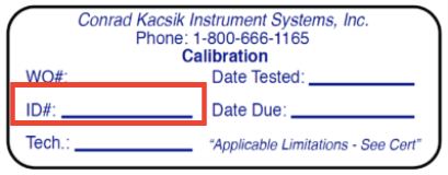 Calibration-sticker